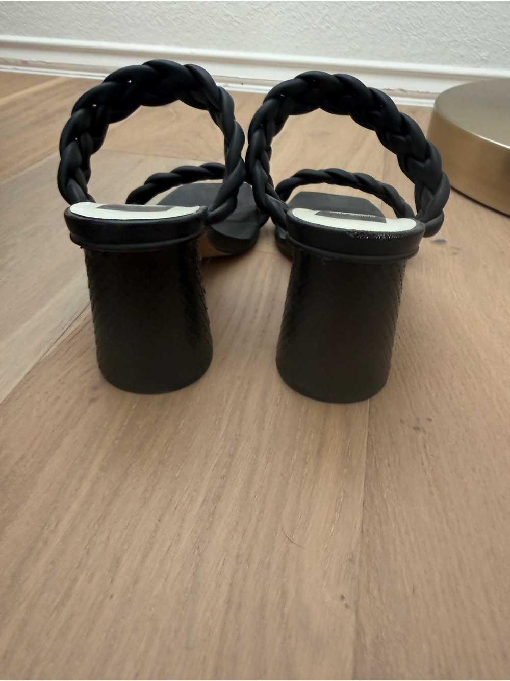 Dolce Vita Black Braided Double-Strap Block Heel Sandals - Picture 5 of 6